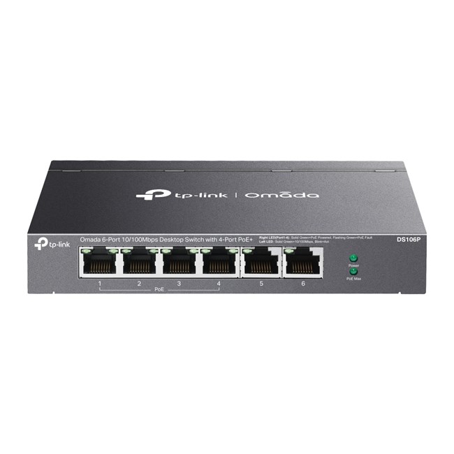 tp-link-omada-ds106p-6-port-yonetilemez-switch-6897.jpg Tp-Link omada DS106P 6 Port Yönetilemez Switch - Görsel 1
