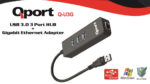 QPORT Q-U3G USB 3.0 ÇOKLAYICI/GIGABIT ADAPTÖR - Görsel 3